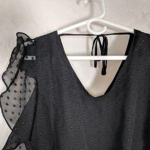 2/$15!! Darling Black Dress w/ Flutter Sleeves